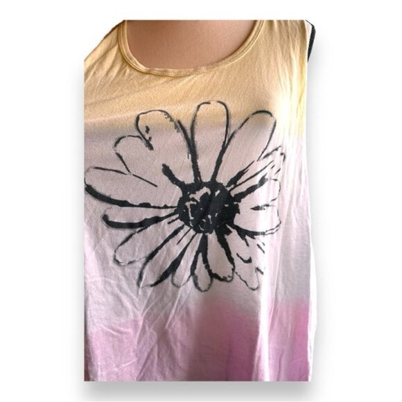 Women’s 2x Deb Dip Dye Tri Color Sunflower Tank Top Tee 18 20 2XL XXL - Picture 8 of 8